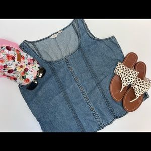 J. Jill Denim Sleeveless Button Top